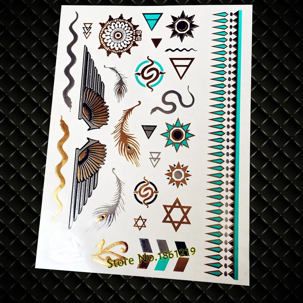 Animaux Flash Or Métallique Tatouage Autocollant Gj 51