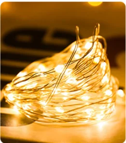 Рождество 2 м 3 м 10 м медный провод светодиодный светильник рождественские украшения для дома Рождественская елка Новогоднее украшение Navidad Natal - Цвет: Warm White