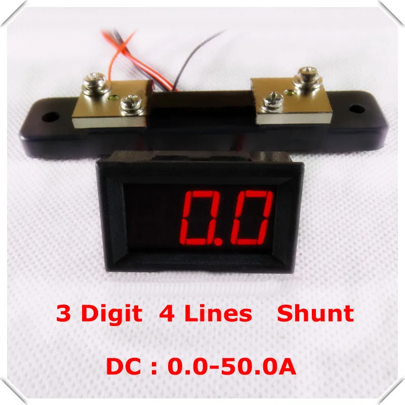 

RD 0.56" Digital Ammeter APM dc 0-50A 4 wires Three digit Current Panel Meter with Shunt led Display Color [ 3 pieces / lot]