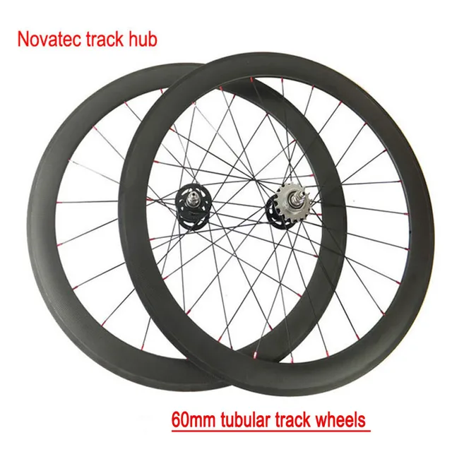 Best price at $304 Cheap Carbon Wheels Fixed Gear Track Wheels 23mm Width 60mm Tubular Carbon Track Wheels Single Speed