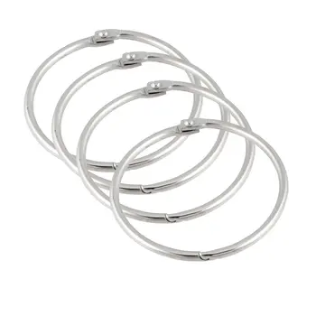

2 PCS of 2.2 Loose Leaf Ring Set Key Chain Silver x 4