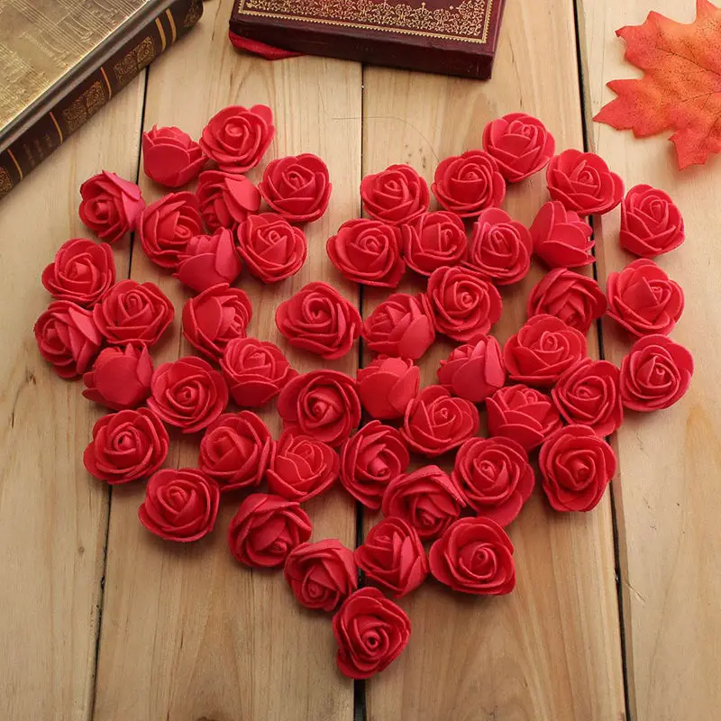 

50PCS 10 Colors PE Foam Rose Handmade DIY Wedding Home Decoration Multi-use Artificial Flower Head Wholesale