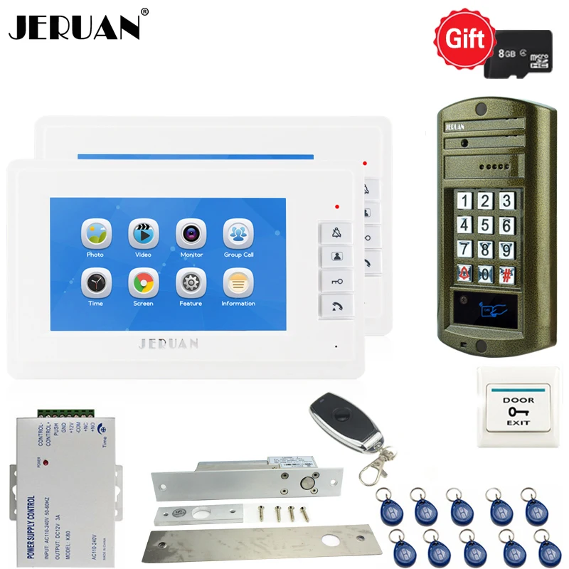 Best Price JERUAN 7 inch Video Door Phone Voice/Video Recording Intercom System kit Waterproof password Access Mini Camera 1V2 Doorbell Best Price JERUAN 7 inch Video Door Phone Voice/Video Recording Intercom System kit Waterproof password Access Mini Camera 1V2 Doorbell