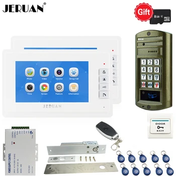 

JERUAN 7 inch Video Door Phone Voice/Video Recording Intercom System kit Waterproof password Access Mini Camera 1V2 Doorbell