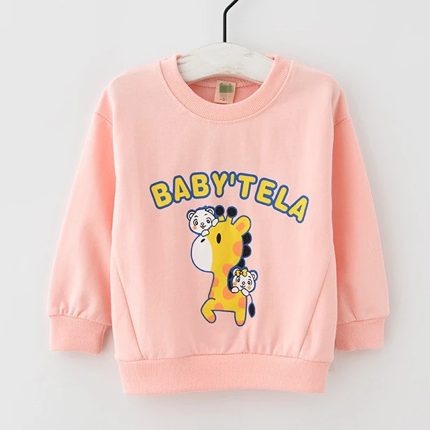 Baby Toddler Kids Girls Boys Audel Cotton Long Sleeve T-Shirt Spring Autumn Character Print O-neck Children Clothes G199