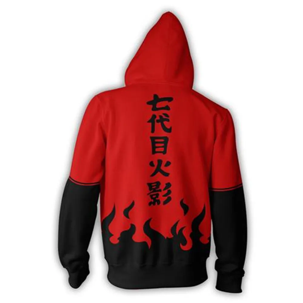 Мужская толстовка с капюшоном Naruto Nanadaime Hokage модные свитеры на молнии 3D