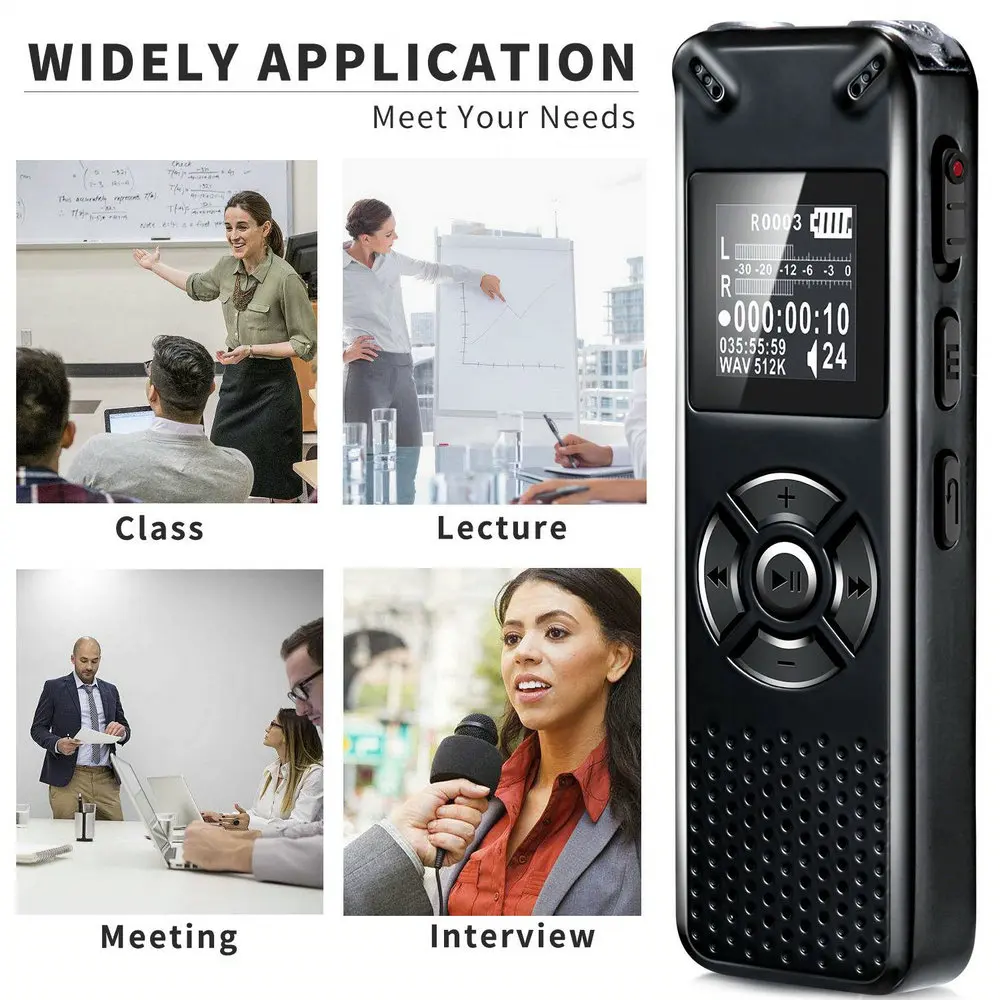 Ativada por Voz Gravação de Áudio Vandlion Profissional Inteligente Digital Portátil hd Dictaphone Gravador Mp3 - Image 6