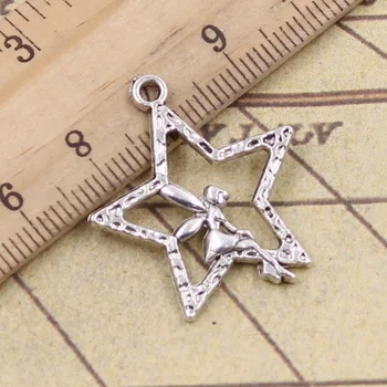 

15pcs Charms Angel Star 30x24mm Tibetan Bronze Silver Color Pendants Crafts Making Findings Handmade Antique DIY Jewelry