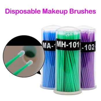 

13Color 100pcs Disposable Makeup Brushes Lint Free Micro Brushes Eyelash Extension Tool Glue Removing Tool