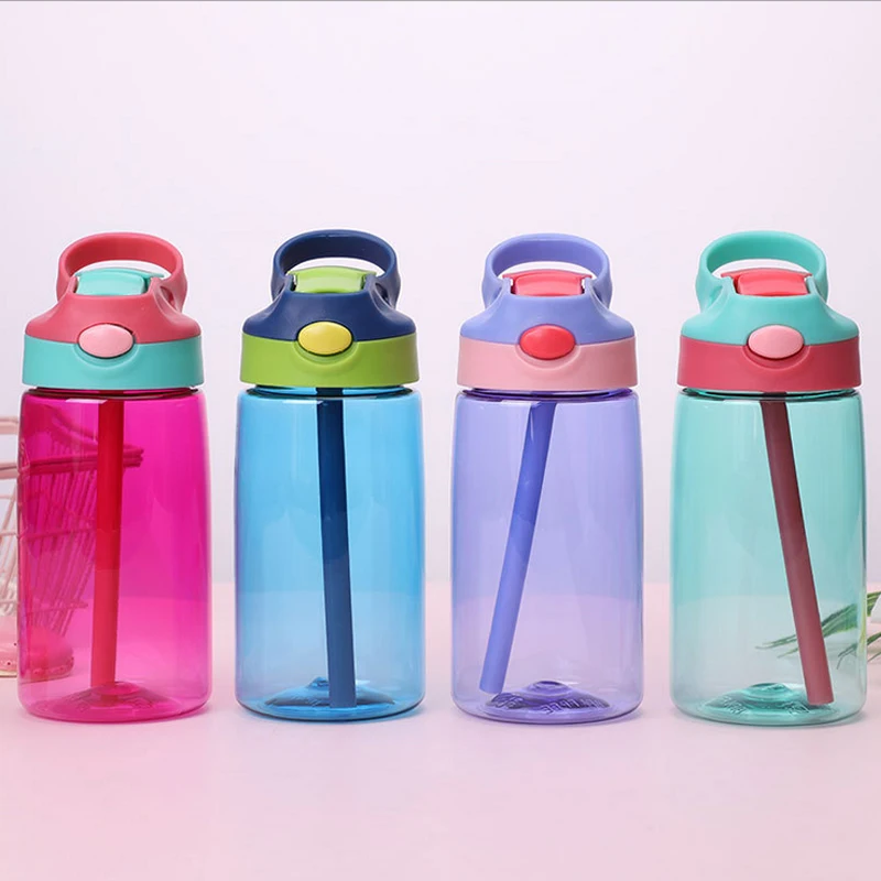 Детская бутылка для воды с соломинкой 400 мл школьные детские праздничные туристические вечерние Экологичные бутылки с крышкой
