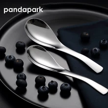 Pandapark 3 piecesstainless Сталь Эрл ложка для риса десерт, мороженое ложкой Кухня серебро Ресторан наборы ложек PPS002