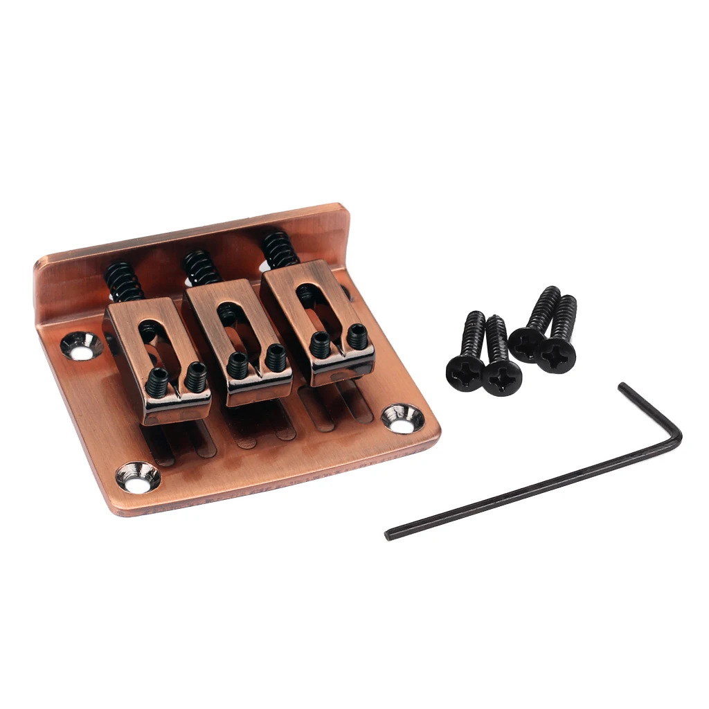 Adjustable 3 String Guitar Hardtail Bridge for Cigar Box Electric Guitar Replacement Accessories