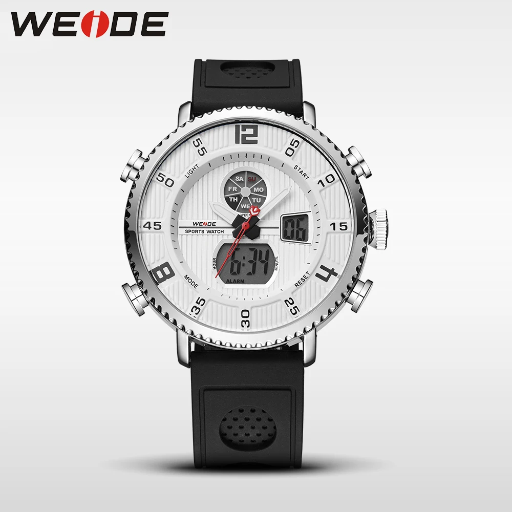 

Weide 2017 new automatic watch leather men luxury sport shockproof waterproof digital watch LCD alarm clock men's military watch