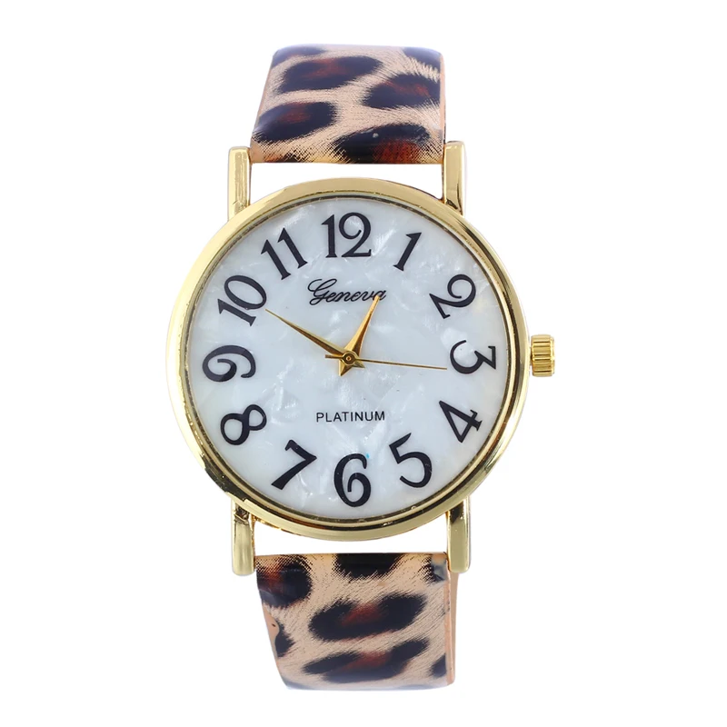 

Duobla Fashion Women Retro Digital Dial Leather Leopard print Band Quartz watch Alloy Analog round Wrist Watch relogio 2019 30Q