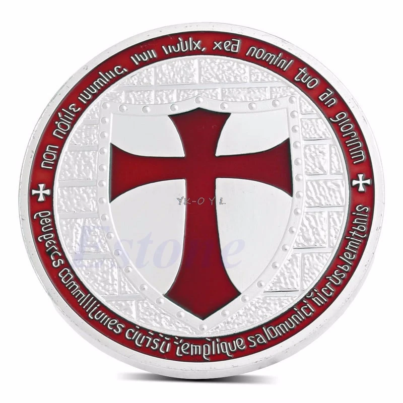 

Silver Plated Masonic Knights Templar Black Cross Souvenir Commemorative Coin