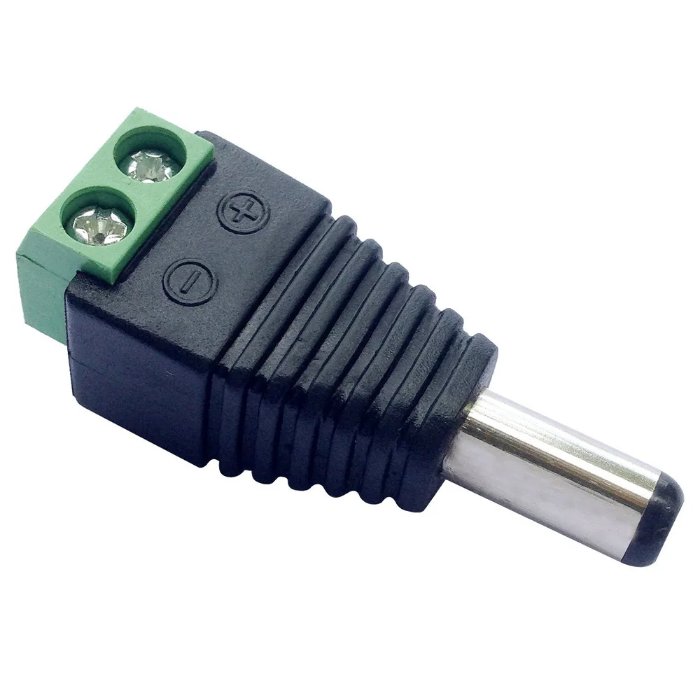

No soldering 2.1x5.5mm Male DC Power Plug Adapter Connector for LED 5050 3528 5630 Strip Light