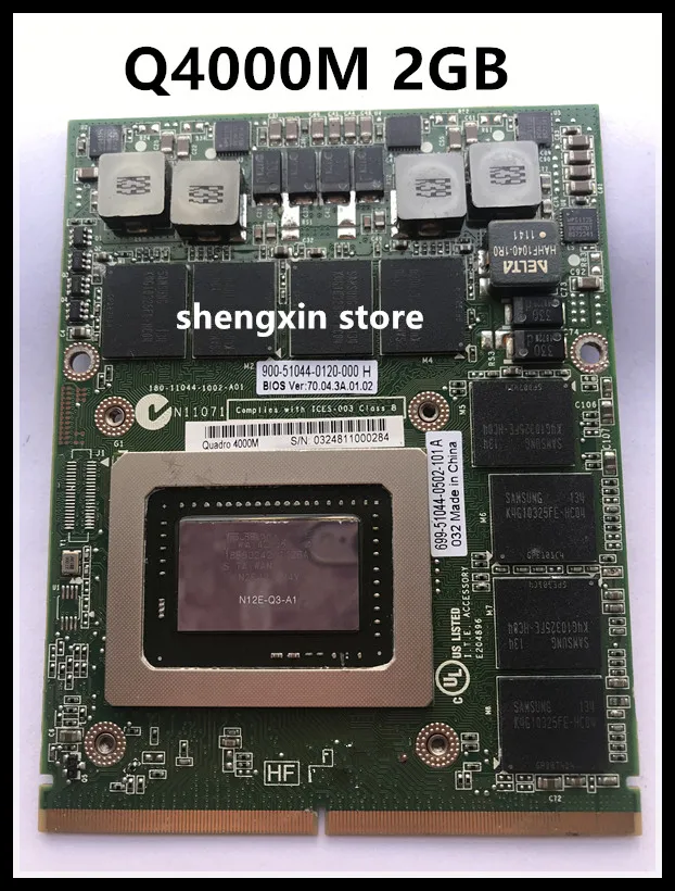 

NEW Quadro 4000m Q4000M Video Vga Graphic Card N12E-Q3-A1 CN-0HGXY3 HGXY3 For Laptop Dell M6600 M15X HP 8670W 8770W