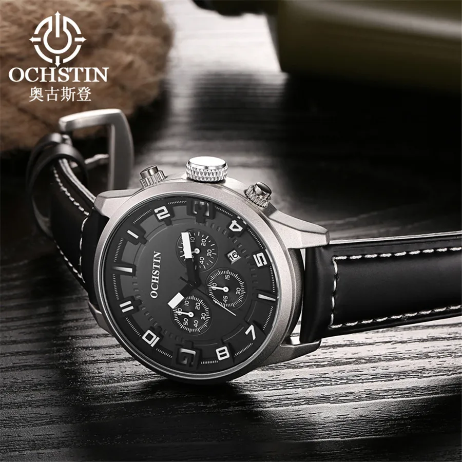 

Waterproof Large Dial Men Watches Leather Strap Sports Army Military Quartz Watch Top Brand Luxury Clock erkek kol saatleri spor