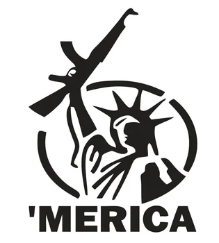 

(2Pcs) 5 inch 'MERICA vinyl window decal sticker