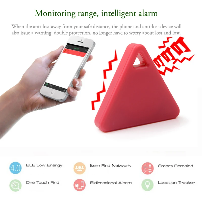 Mini Smart Bluetooth 4.0 GPS Tracker Anti-Loss Wireless GPS Mobile Tracker Locator Alarm Low Power Triangle Key Tracking Display