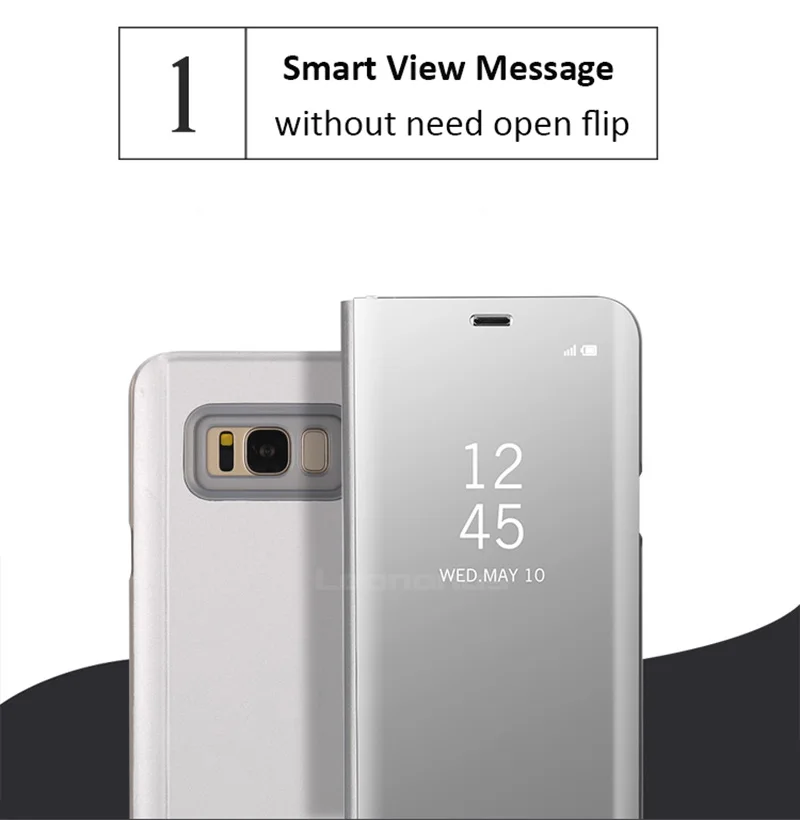 Чехол для Galaxy S8 Note8 чехол Clear View Smart Cover samsung плюс S6 S7edge A520 A3 A5 A7 2017 зеркальный флип