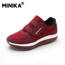 Minika/женские кроссовки на платформе; обувь на танкетке для фитнеса; Zapatillas; обувь для похудения для пожилых людей; обувь на танкетке для женщин; обувь для танцев