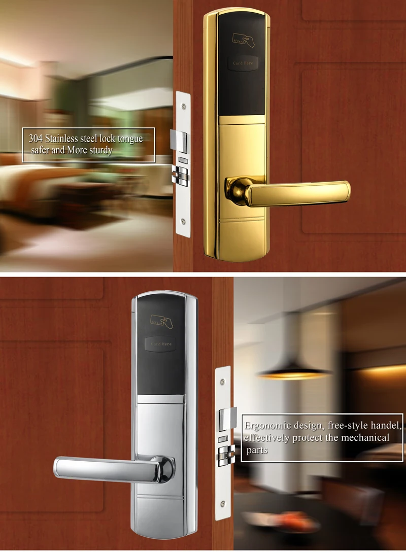 Zinc Alloy Security Digital Door Lock Intelligent RFID Card Electronic Locks For Hotel or Home Smart Entry ZAG1068