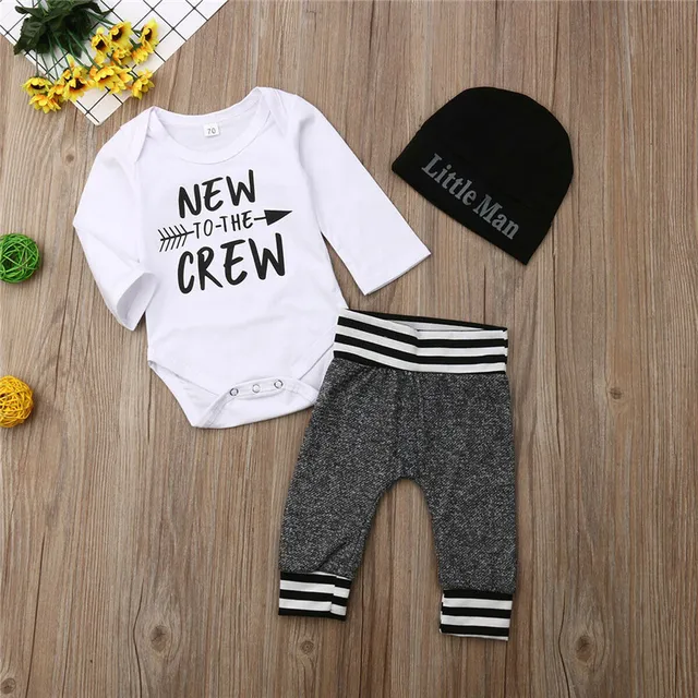 2019 New Fashion Toddler Infant Newborn Baby Girl Boy Letter Romper+Pants Outfit Clothes Bodysuit Playsuit 0-24M 5