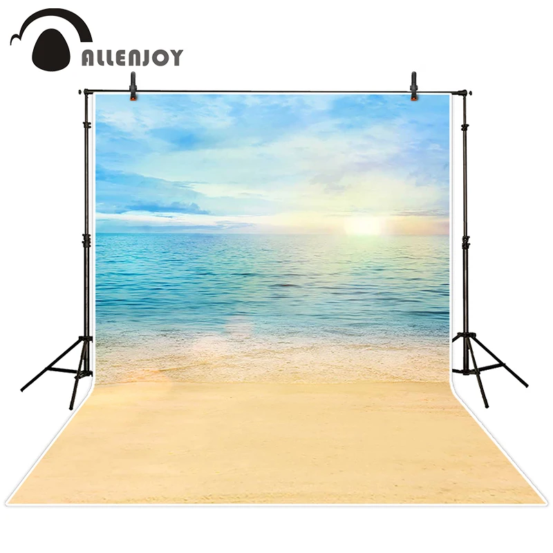 Allenjoy фотофоны летнее небо солнце море океан пляж фон фотостудия детский душ ребенок матроска Русалка фотосессия