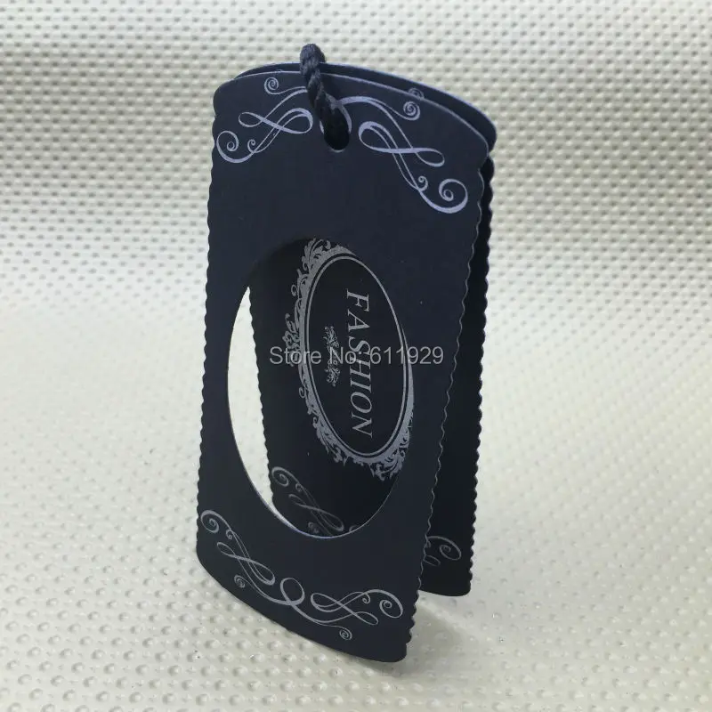 Custom Clothing Black Matte Paper Tag/jewelry Price Tag/garment Printed Label/cardboard Tag