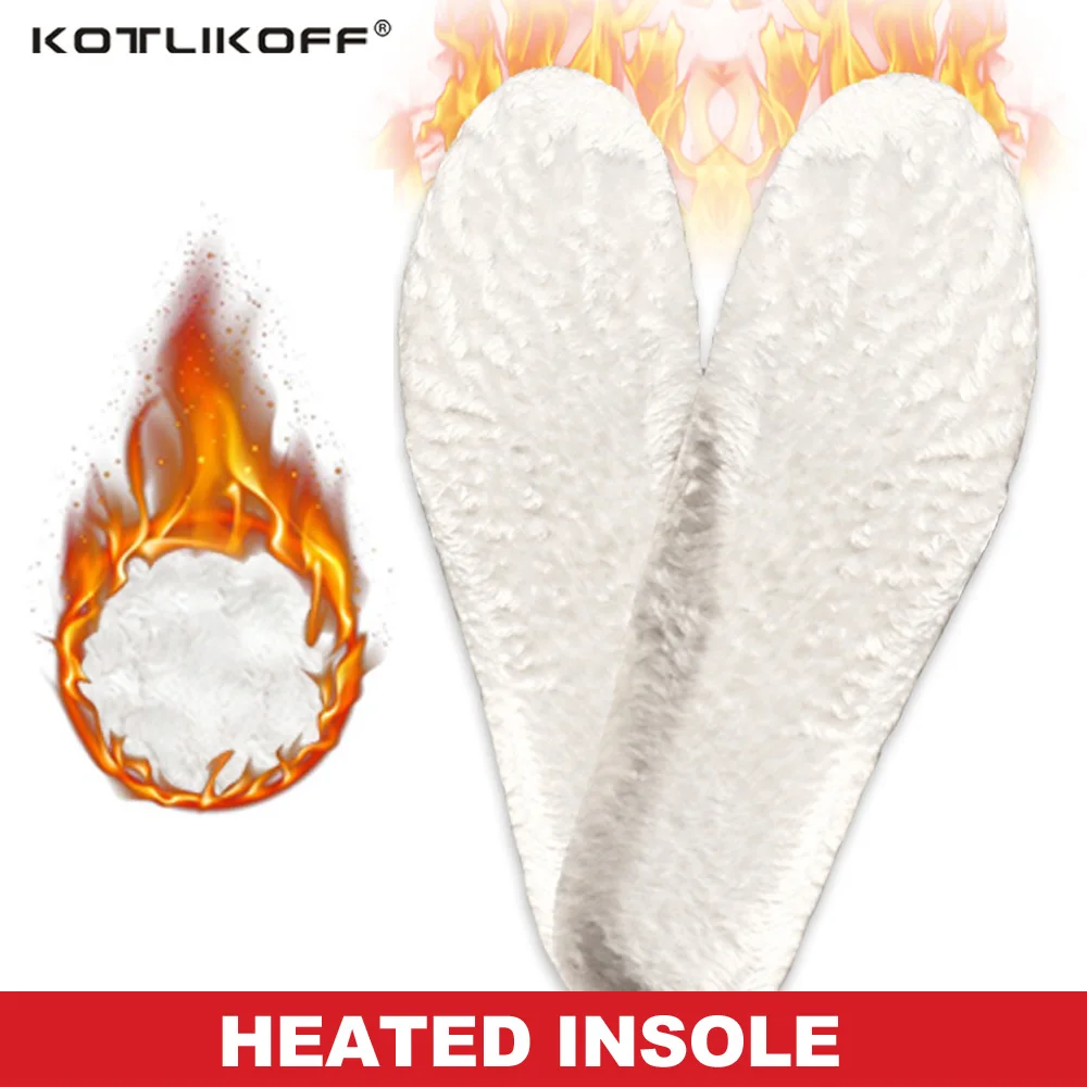 

KOTLIKOFF Warm Heated Insoles Soles For Shoes Winter Thick Pad Warm Insoles Imitation Wool Breathable Snow Boots Fur Insoles Pad