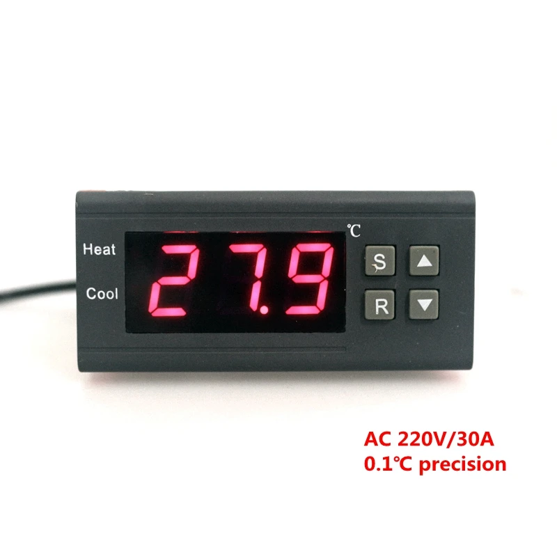 AC 220 V/10A 30A ЖК-дисплей Цифровой термостат регулятор температуры с датчиком NTC - Цвет: AC 220V 30A