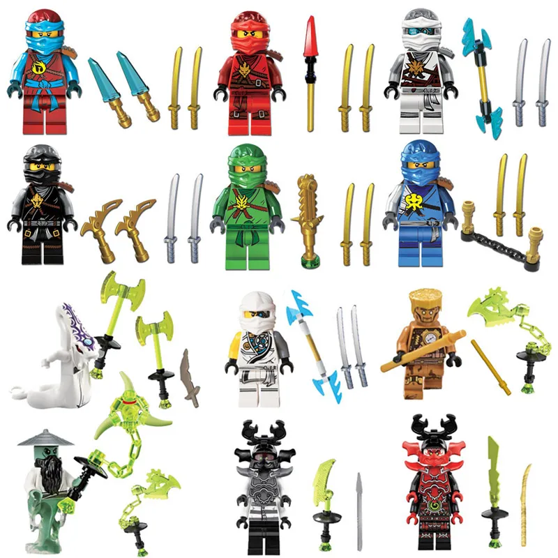 2017 New 12pcs Ninja Small Toy Figure Zane Kai Lloyd Cole ...