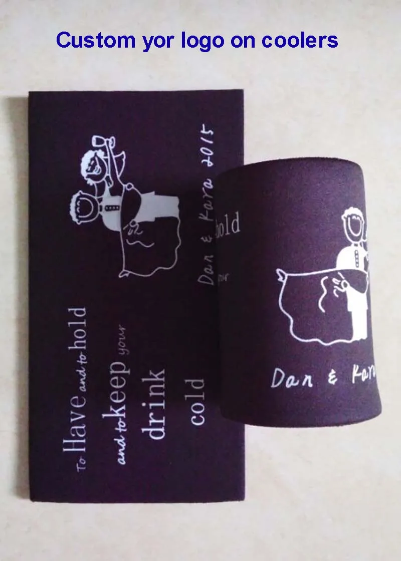 250 pcs/lot Neoprene Stubby Holder Beer Can Coolers Drink Can Holder