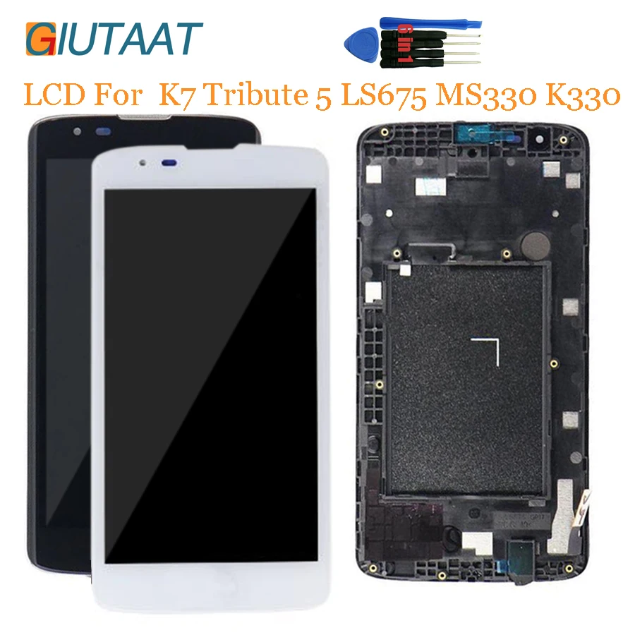 

Original Black Replacement with Frame For LG K7 Tribute 5 LS665 LS675 MS330 LCD Display Touch Screen Digitizer Assembly