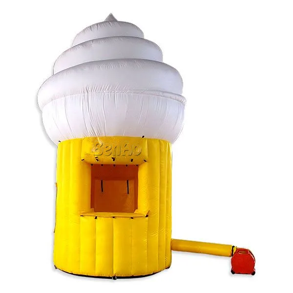 AC337 Free shipping+blower  Customized inflatable ice cream tent booth,Yellow advertising tent,infaltable advertisiong tent
