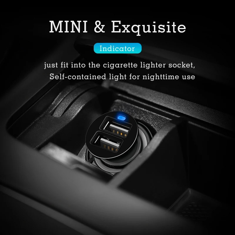 Suntaiho البسيطة 12-24 V المزدوج منافذ USB شاحن سيارة تهمة سريع شاحن سيارة للهاتف المحمول ل فون 7 7 زائد SE ل سامسونج S6 S5