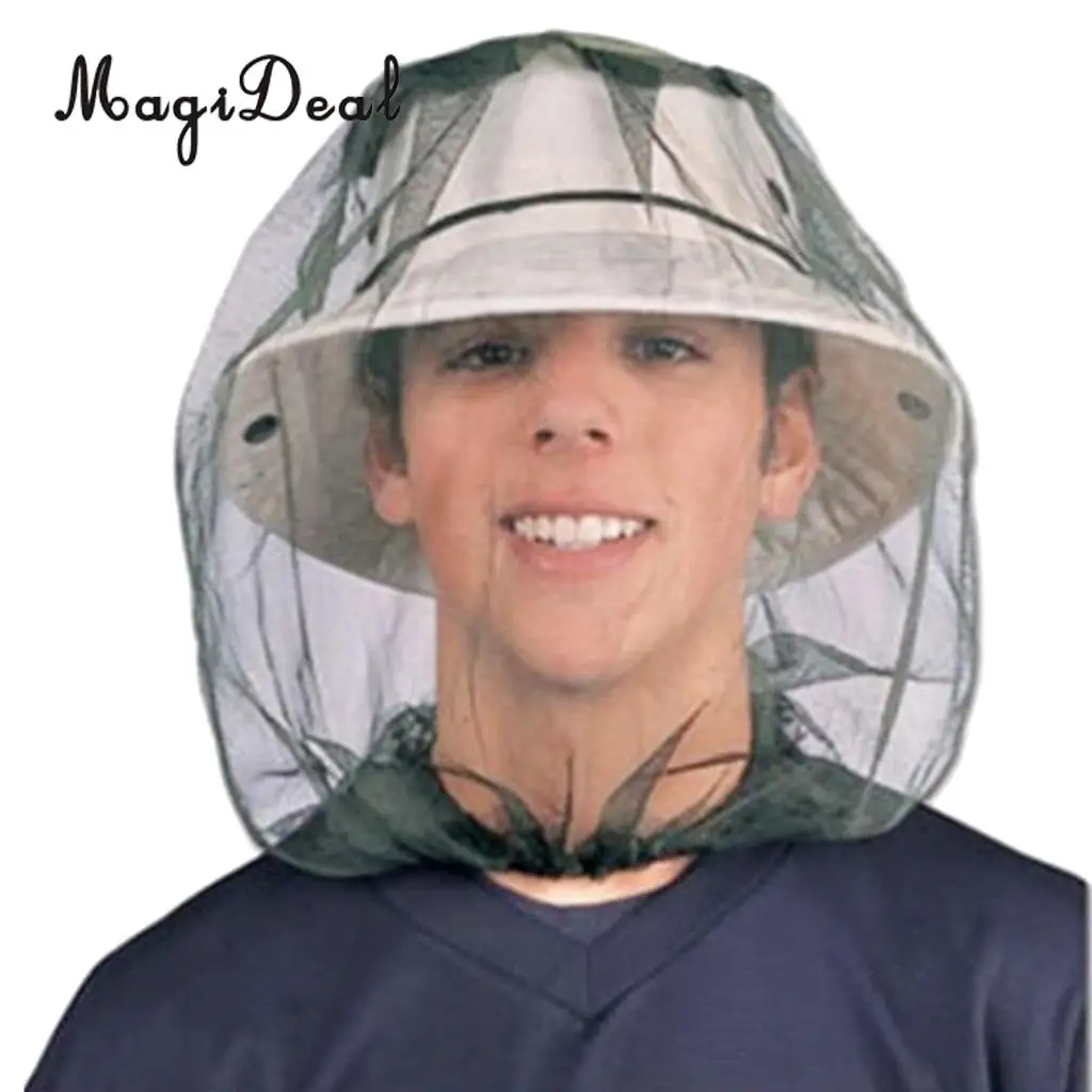 MagiDeal Fishing Anti-mosquito Bee Bug Insect Head Net Mesh Mask Hat Beekeeper Cover for Fishing Kayaking Camping Hiking Access