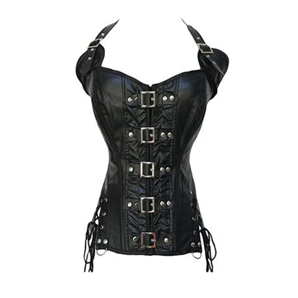 6xl Plus Size Women Sexy Black Corset Top Steampunk Gothic Latex Corset 