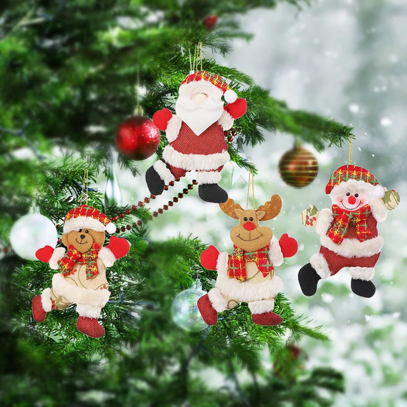 

Christmas Hang Decoration Christmas Snowman Tree Hanging Ornaments Gift Santa Claus Elk Reindeer Toy Doll Hang Decorations