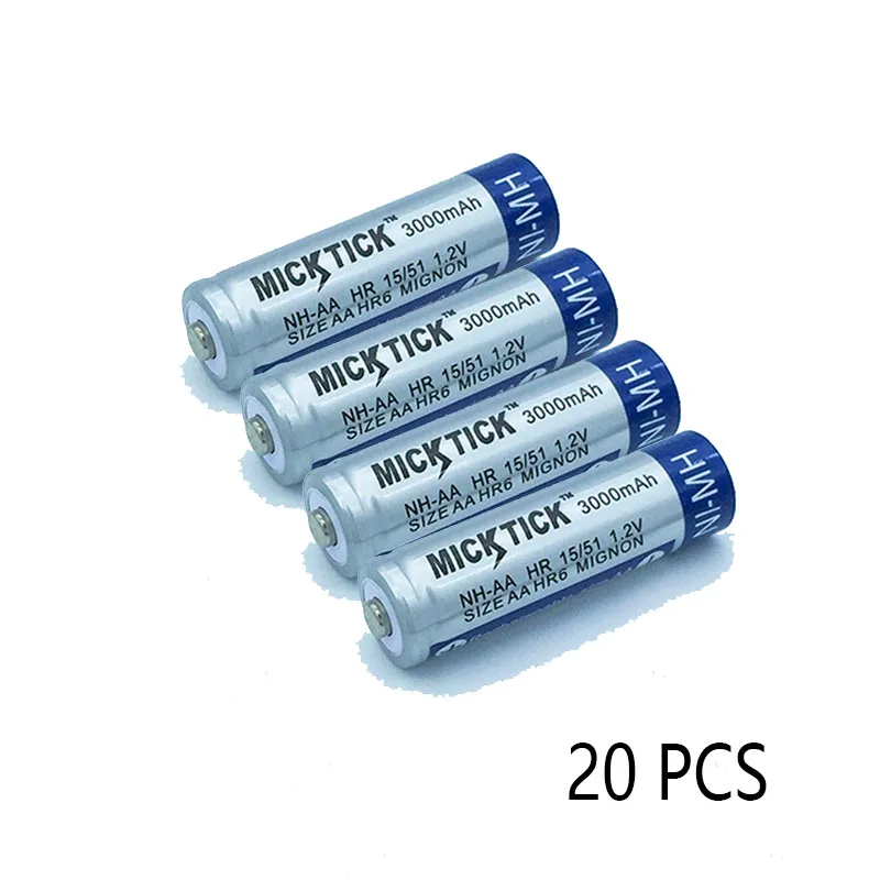 4/8/12/20 Вт, 30 Вт, AA 2A aa 1,2 V 5# разъемная застежка-молния 3000 мА/ч, Перезаряжаемые Батарея металл-гидридных или никель Перезаряжаемые Batteria батареи Камера игрушечные часы MP3 - Цвет: 20PCS