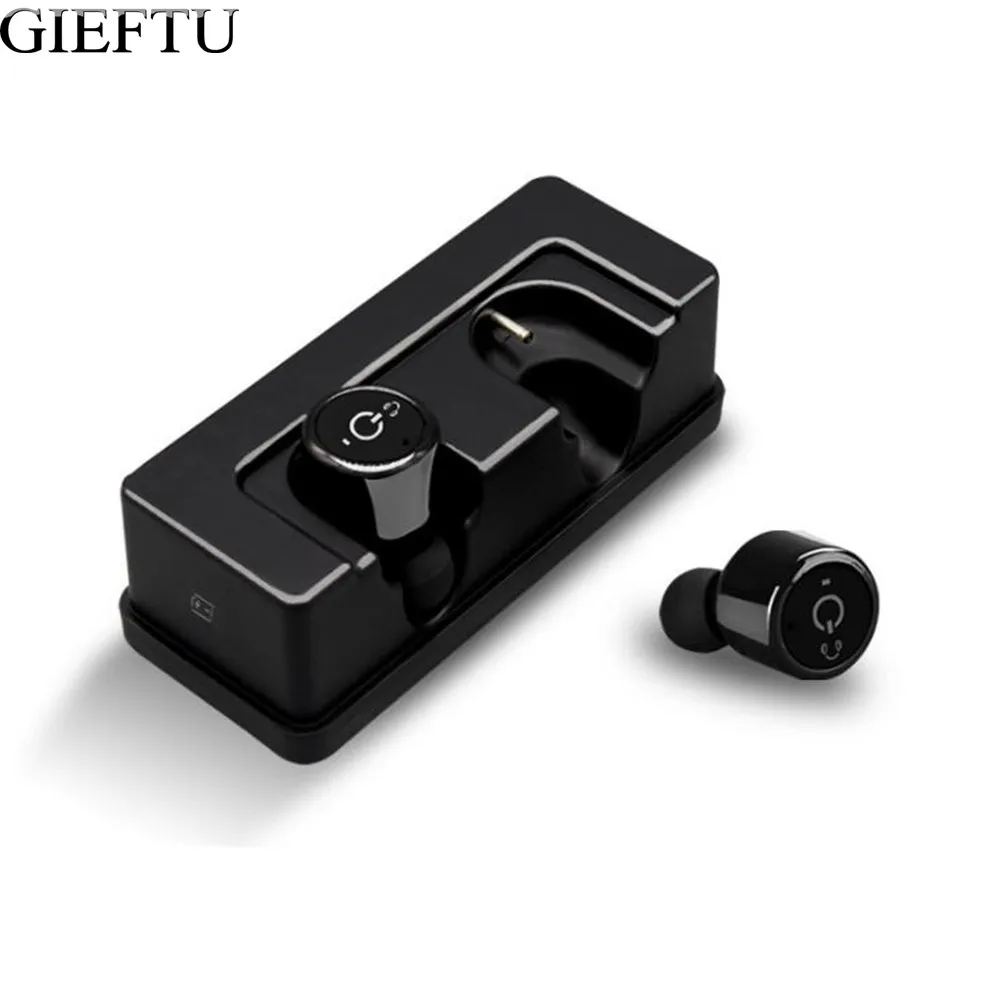 Gieftu близнецов x1t Mini Bluetooth наушники гарнитуры бас стерео csr4.2 True Беспроводной