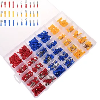 

480pcs Ring M4 M5 M6 M8 Assorted Crimp Spade Terminal Insulated Electrical Wire Connector Butt Splice Kit Set