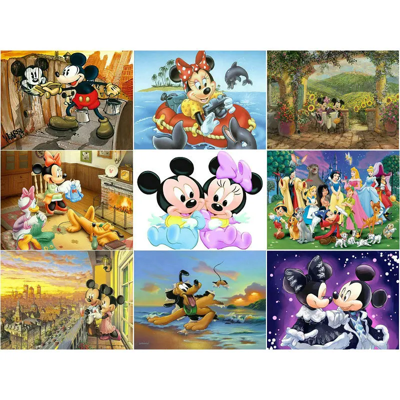 

5D Diy Needlework Square Diamond Painting Disney Picture Stitch Rhinestone Minnie mosaic Decorative Mickey Diamond Embroidery