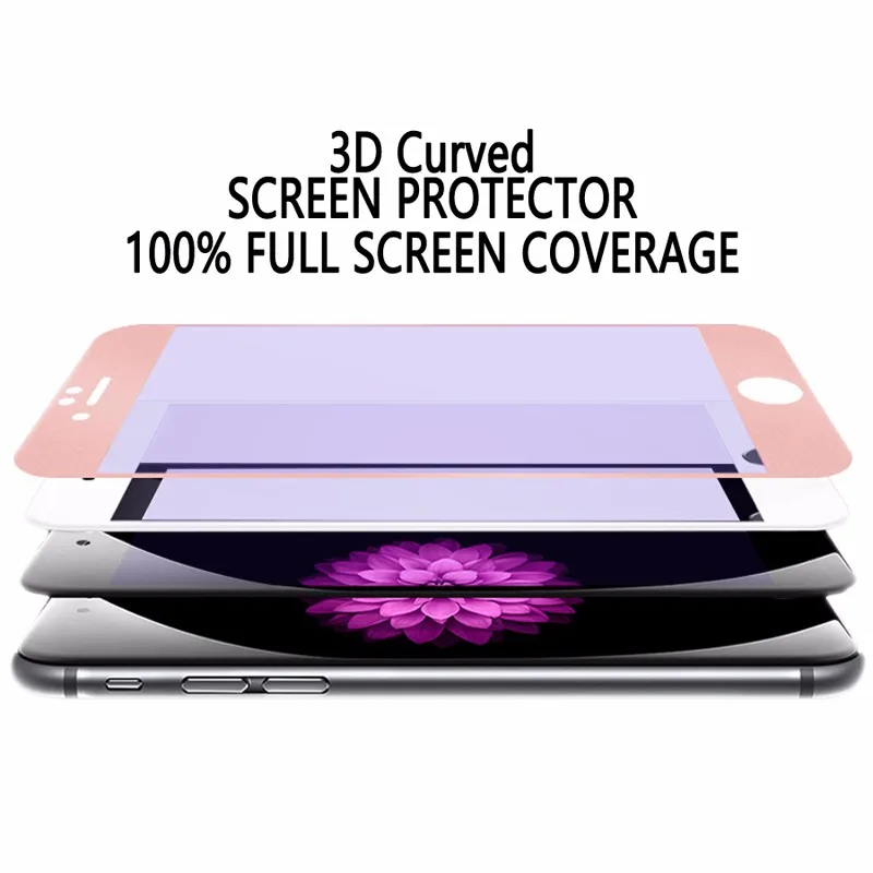 3D Curved Matte Full Screen Covered Protector Tempered Glass For iPhone6 6 6s 7 Plus Premium Real 9H Carbon Fiber Film  (7)