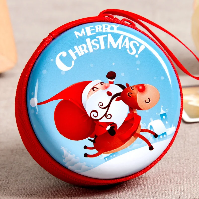 prativerdi Santa Claus Mini Storage Bag Money Box For USB Cable Coin Holder as a Christmas Gifts Zipper Lock Travel organizer12
