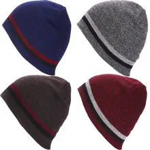 Fashion Stripes Knitted Hat Cap Beanie Spring Winter Skiing Outdoor Soft Warm Hats Beanies for Women