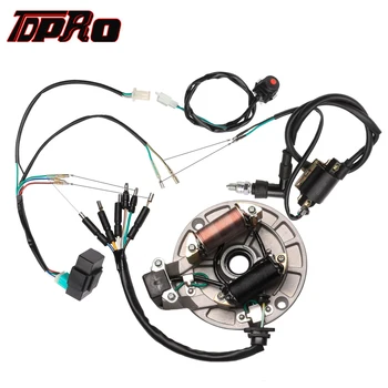

TDPRO Ignition CDI Box Coil Magneto Stator Wire Harmess Kill Switch Spark Plug Fit 50cc 70cc 110cc 125cc 140cc 4-Stroke Dirtbike
