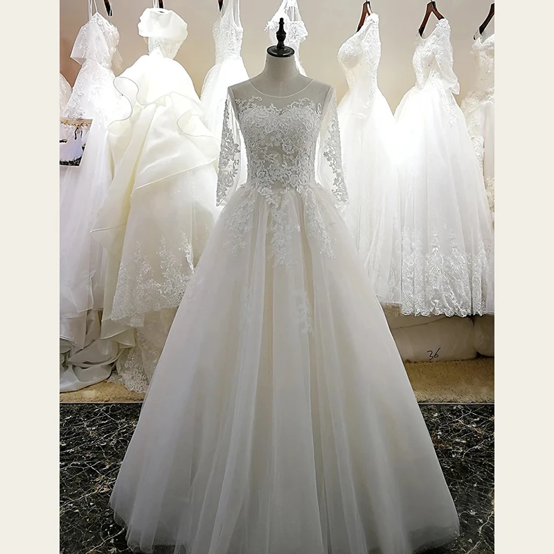 

2017 New Amanda Novias Illusion Top Sexy Pealrs BeadingCustom Made Cheap Wedding Dress Robe De Marage Vestidos wedding dresses