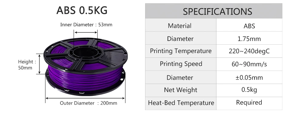 Flashforge ABS 0,5 кг нити для искателя приключений 3, Dreamer, Inventor